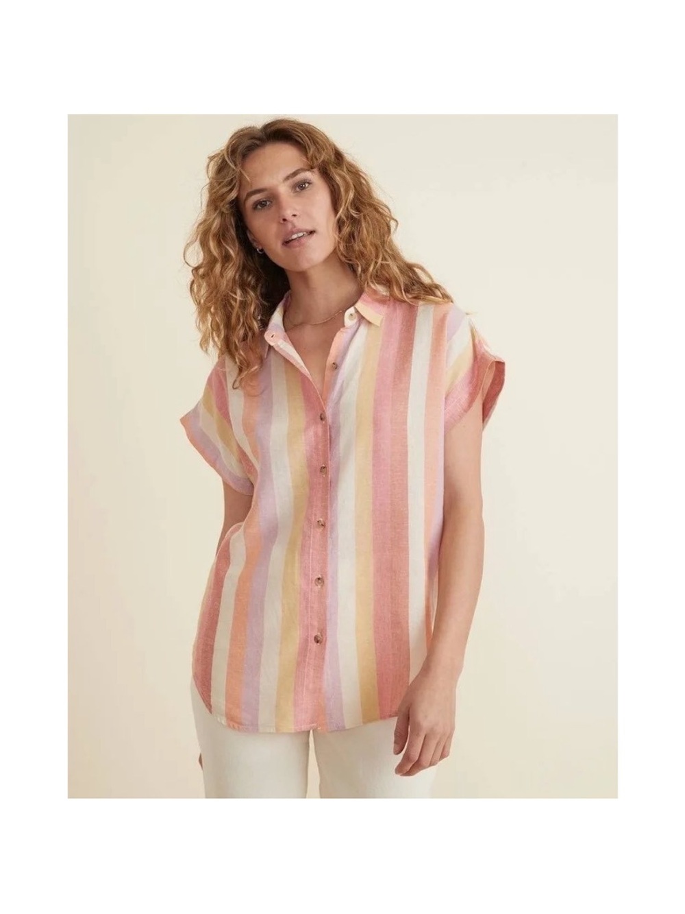 Marine Layer Womens Dana Vertical Stripes Button Down Size XS Relaxed Preppy